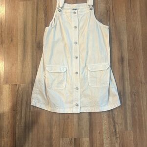 White Button-Down Jean Sleeveless Dress
